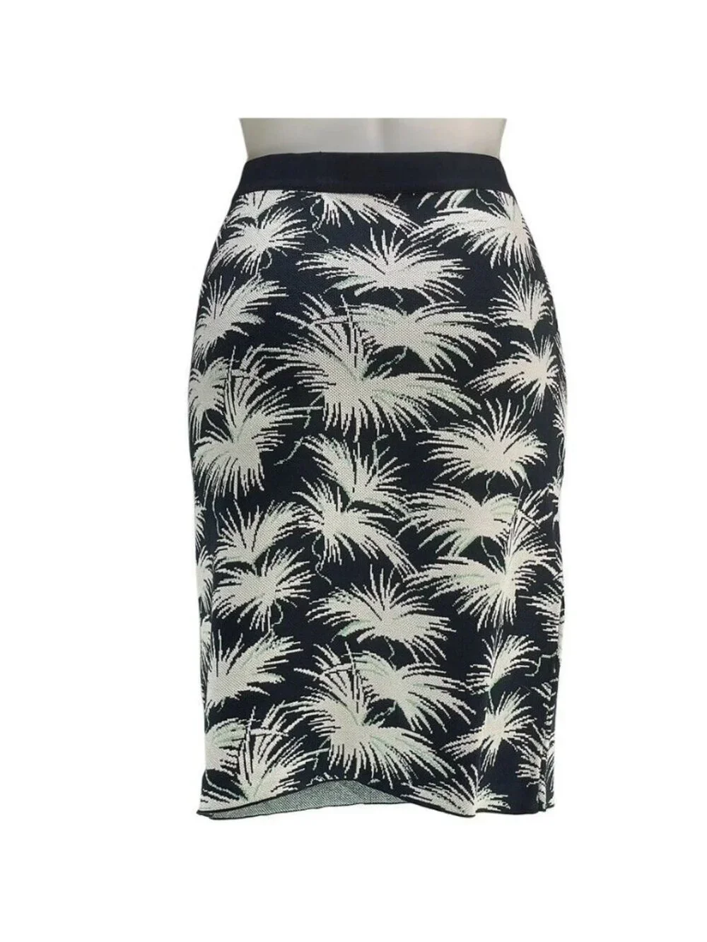 Rachel Rachel Roy Womens XL Pencil Skirt Palm Print Black & White